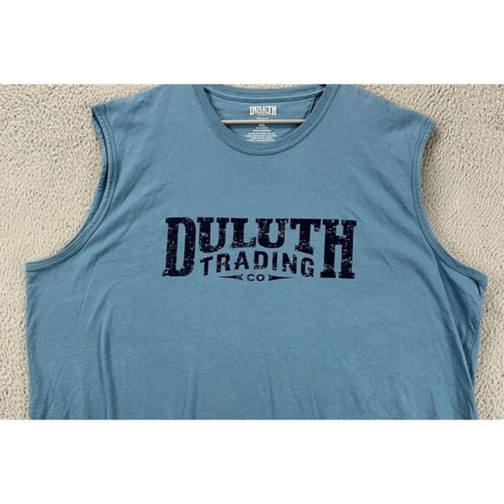 Duluth Trading Co Shirt Mens 2XL Blue Relaxed Sleeveless Tank Top Crew Neck NEW